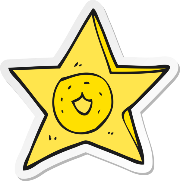 Bir insan tarafından çizilmiş karikatür şerif rozeti.