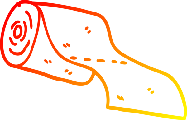 Bir insan tarafından çizilmiş bir tuvalet kağıdının sıcak çizgi çizimi