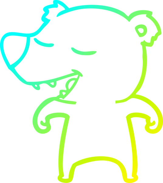 Bir insan tarafından çizilen çizgi film ayısının soğuk gradyan çizgisi.