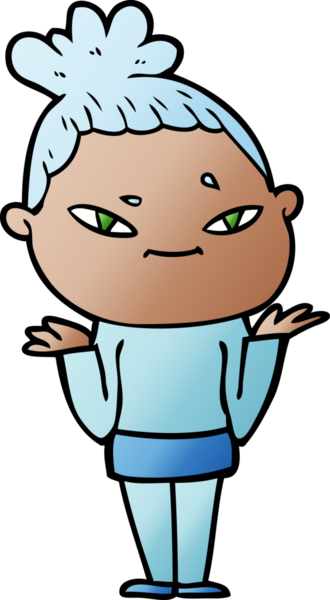 Bir insan tarafından çizilmiş karikatür kadın.