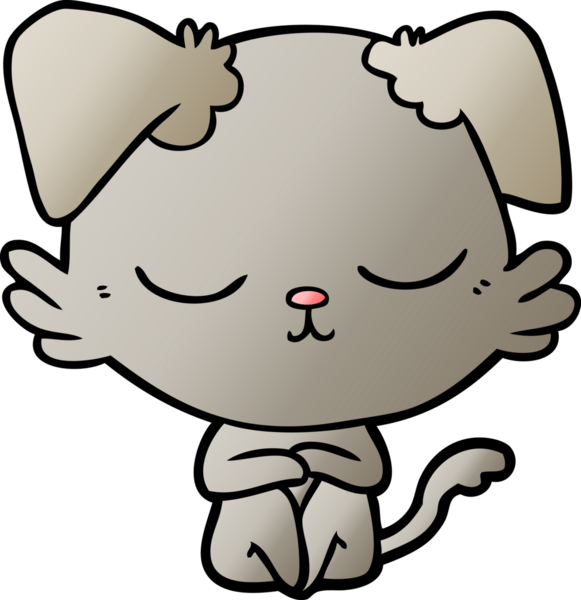 Bir insan tarafından çizilmiş şirin bir çizgi film köpeği.