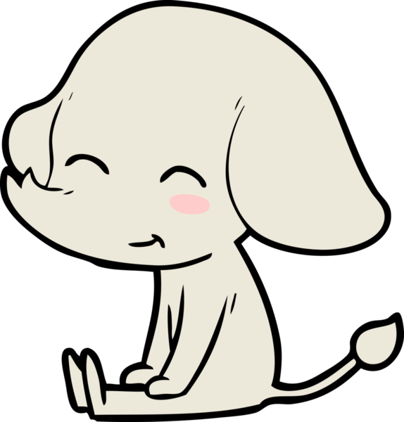 Bir insan tarafından çizilmiş şirin bir fil.