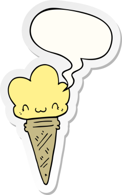 Bir insan tarafından çizilmiş yüz ifadeli karikatür dondurması.