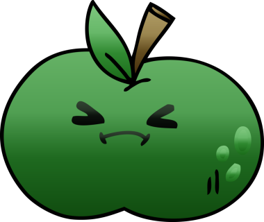 bir insan tarafından çizilmiş garip gölgeli elma.