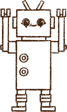 Robot Kömür Bir insan tarafından çizilmiş