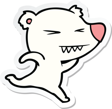 Bir insan tarafından çizilmiş çalışan bir kutup ayısının çıkartması.