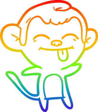 gökkuşağı gradyan çizimi bir insan tarafından çizilmiş komik bir çizgi maymun