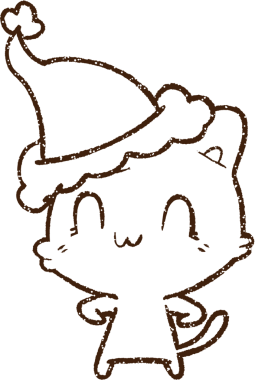 Noel Kedi Kömürü Bir insan tarafından çizilmiş