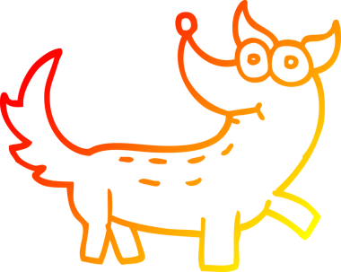 Bir insan tarafından çizilmiş çizgi film köpeğinin sıcak çizgi çizimi