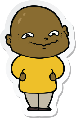 Bir insan tarafından çizilmiş garip bir adamın çıkartması.