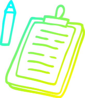 Bir insan tarafından çizilmiş bir karikatür panosunun soğuk gradyan çizimi