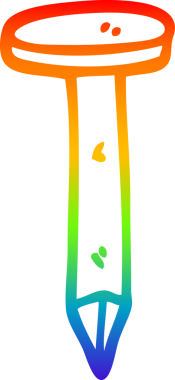 gökkuşağı gradyan çizgisi bir insan tarafından çizilmiş demir çivi