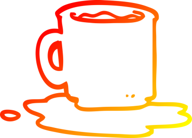 Bir insan tarafından çizilmiş çay fincanının sıcak gradyan çizimi