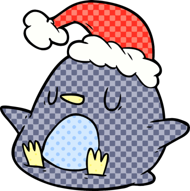 Bir insan tarafından çizilmiş sevimli penguen çizgi filmi.