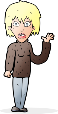 Bir insan tarafından çizilen el sallayan bir karikatür.