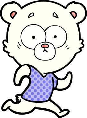 Bir insan tarafından çizilmiş sürpriz kutup ayısı karikatürü