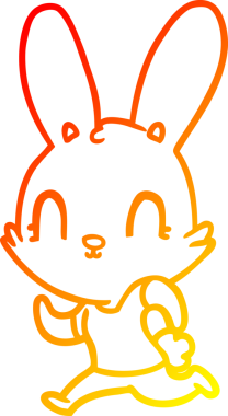 Bir insan tarafından çizilen çizgi film tavşanının sıcak çizgi çizimi