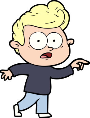 Bir insan tarafından çizilmiş çizgi film bakışlı adam.