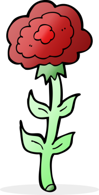 Bir insan tarafından çizilmiş çizgi film gülü