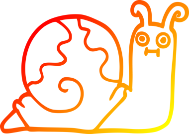 Bir insan tarafından çizilmiş bir salyangozun sıcak çizgi çizimi