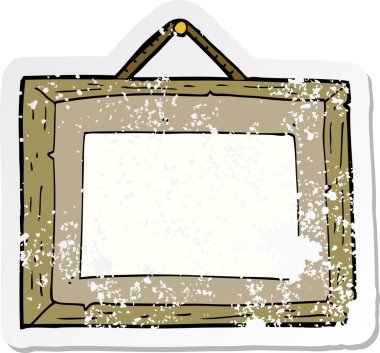 Bir insan tarafından çizilmiş bir karikatür çerçevesinin gerilimli çıkartması.