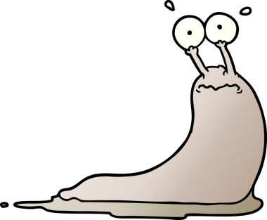 Bir insan tarafından çizilmiş karikatür sümüklüböceği