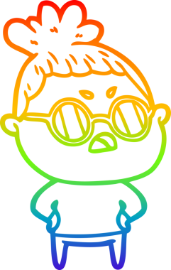 Gökkuşağı gradyan çizimi bir insan tarafından çizilmiş bir çizgi film.