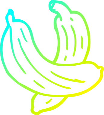 Bir insan tarafından çizilmiş bir çift muzun soğuk gradyan çizimi