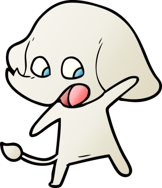 Bir insan tarafından çizilmiş şirin bir fil.