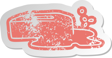 Bir insan tarafından çizilmiş köpürmüş sabunun eski bir karikatür çıkartması.