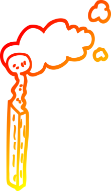 Bir insan tarafından çizilen çizgi film eşleşmesinin sıcak gradyan çizimi