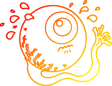 Bir insan tarafından çizilmiş çizgi film gözbebeğinin sıcak çizgi çizimi.