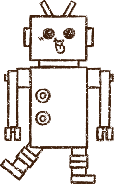 Robot Kömür Bir insan tarafından çizilmiş