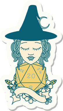 Bir insan tarafından çizilmiş 20 zarlı insan büyücüsünün çıkartması.