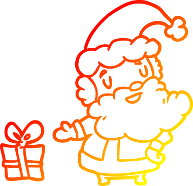 Bir Noel Baba 'nın sıcak gradyan çizimi, bir insan tarafından çizilmiş.