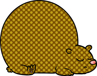 Bir insan tarafından çizilmiş çizgi film ayısı.