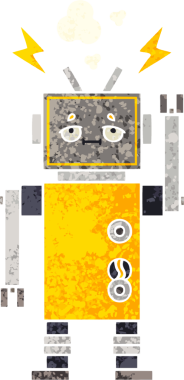 Bir insan tarafından çizilmiş bir robotun retro çizim tarzı karikatürü