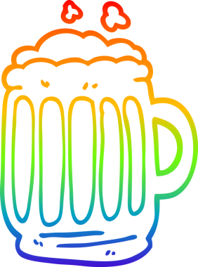 Bir insan tarafından çizilmiş bira karikatürünün gradyan çizimi.