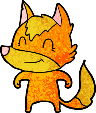 Bir insan tarafından çizilmiş tilki çizgi film karakteri