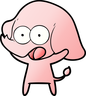 Bir insan tarafından çizilmiş şirin bir fil.