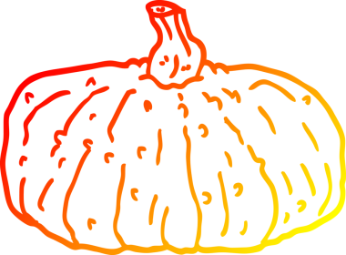 Bir insan tarafından çizilmiş bir kabağın sıcak gradyan çizimi