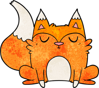 bir insan tarafından çizilmiş tilki çizgi filmi