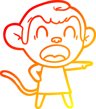 Bir insan tarafından çizilmiş bağıran çizgi film maymunu çizimi