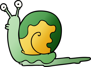 bir insan tarafından çizilmiş karikatür salyangozu