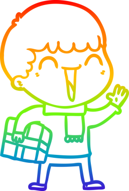 Bir insan tarafından çizilmiş mutlu bir adamın çizgi çizimi.