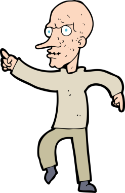 Bir insan tarafından çizilmiş kızgın yaşlı bir adam.