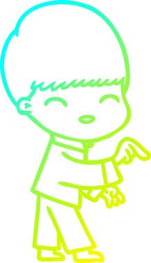 Bir insan tarafından çizilmiş mutlu çizgi film çocuğu çizimi.