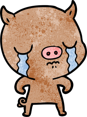 Bir insan tarafından çizilmiş domuz ağlaması.