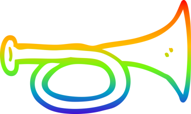 gökkuşağı gradyan çizgi çizimi bir insan tarafından çizilmiş pirinç korna