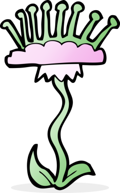 Bir insan tarafından çizilmiş karikatür çiçeği